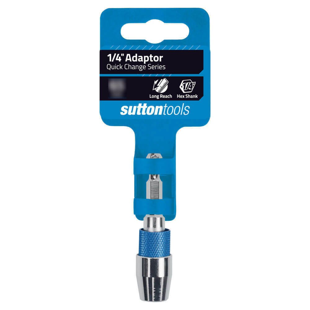 Sutton D516 Quick Change Adaptor 1/4" Shank, Long Carbon Steel - AIMS Industrial Supplies