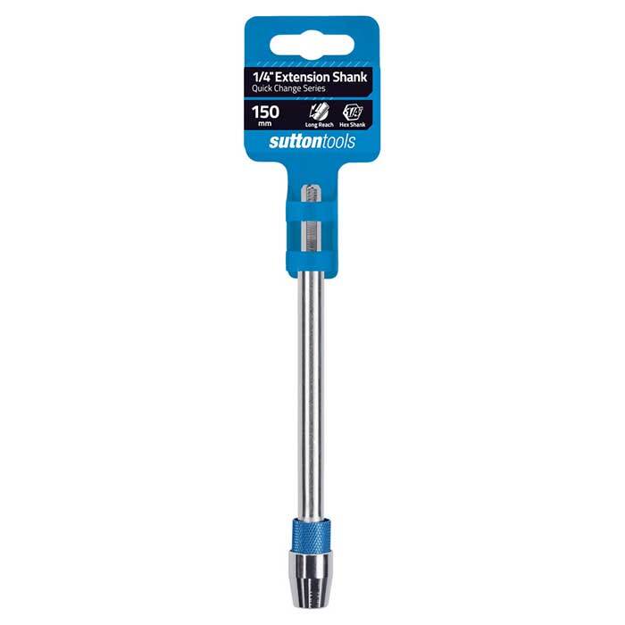 Sutton D5160150 150mm Quick Change Adaptor 1/4" Shank, Long Carbon Steel