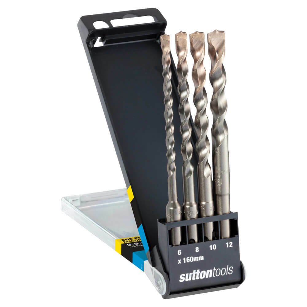 Sutton D6130004 SDS Plus Masonry Drill Set 4 piece Twister MultiFit TCT - AIMS Industrial Supplies
