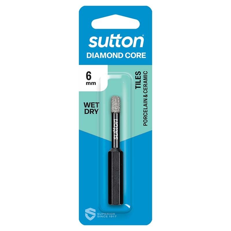 Sutton Diamond Core Drill Bit Wet/Dry Hex Shank - D618 - AIMS Industrial Supplies