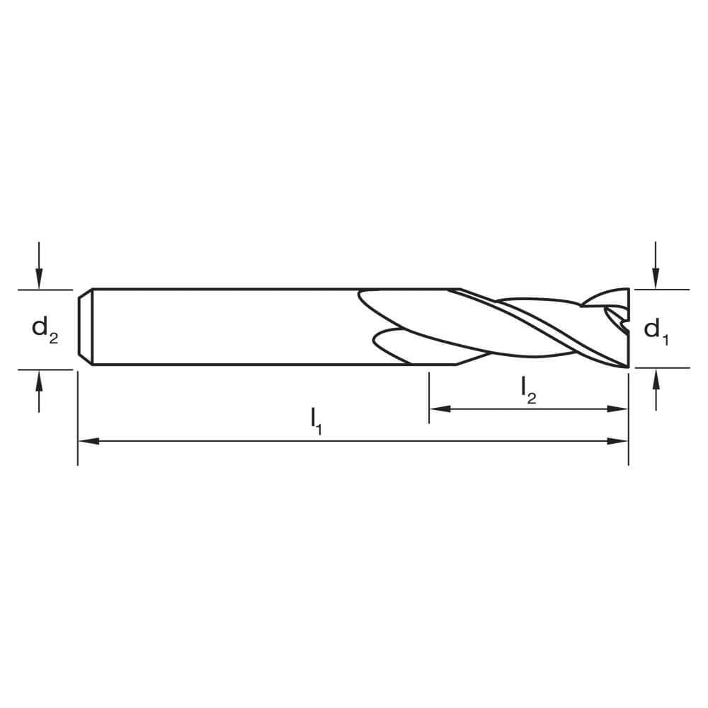 Sutton E100 Metric Slot Drill 2 Flute - 8% Cobalt Steel - Regular - AIMS Industrial Supplies