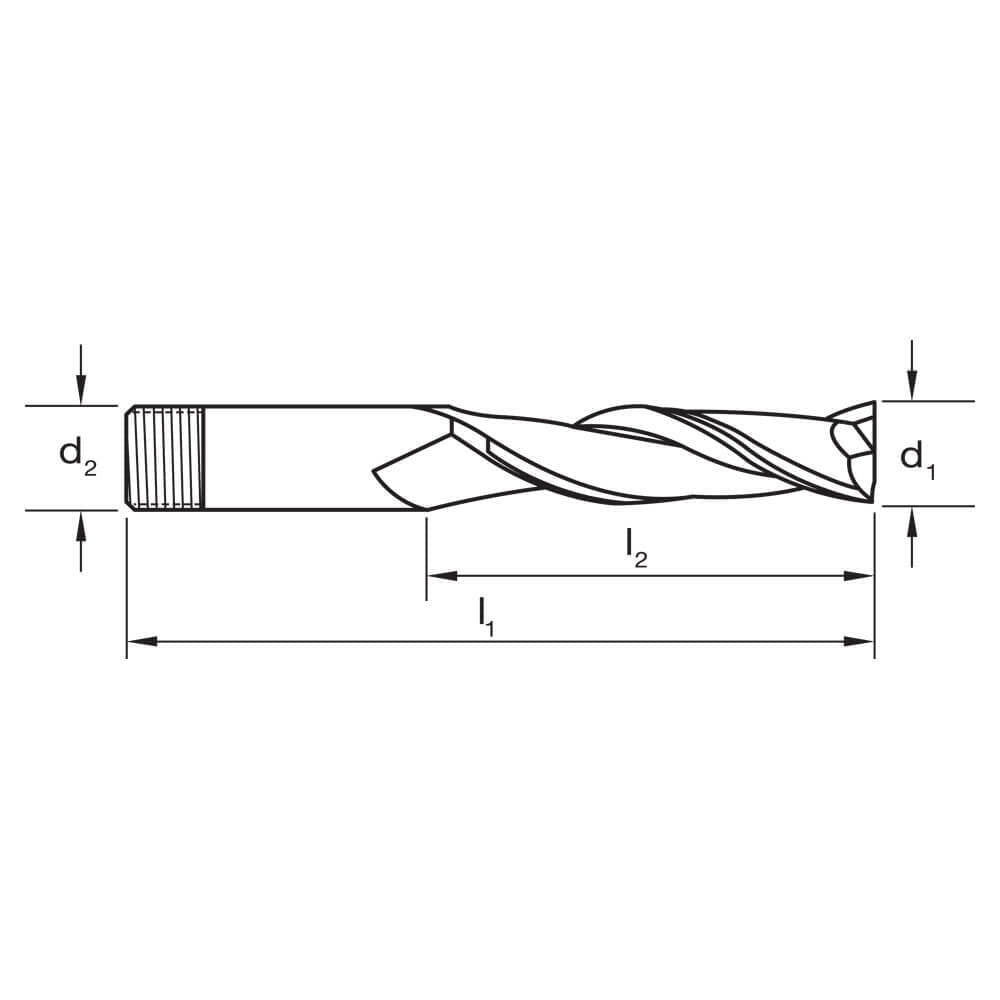 Sutton E1060635 1/4" x 1/4" Slot Drill 2 Flute - Cobalt Steel - Long - AIMS Industrial Supplies