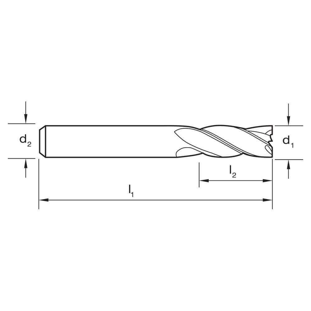Sutton E125 Metric 4 Flute Endmill - 8% Cobalt Steel - Regular - AIMS Industrial Supplies