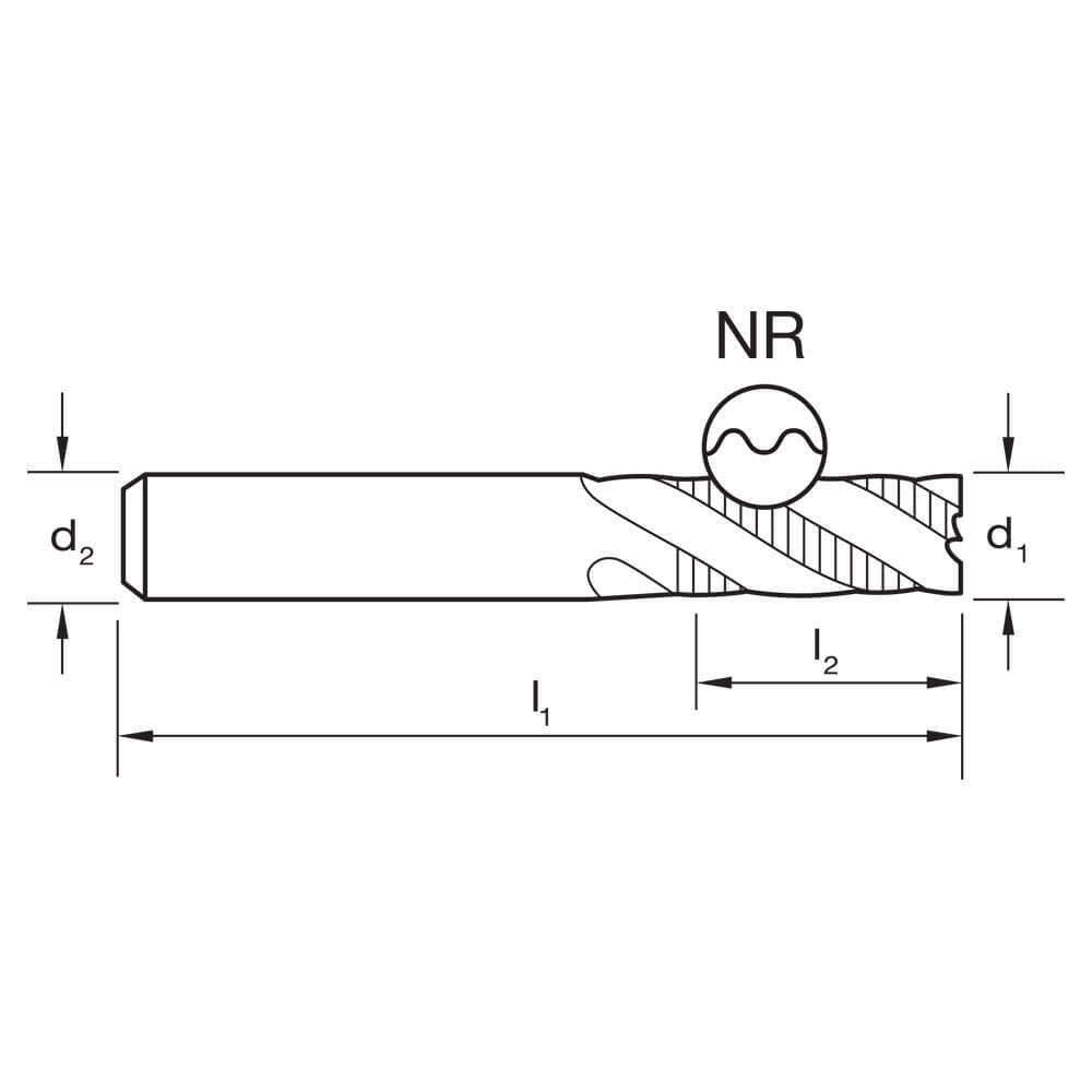 Sutton E142 Metric 3-4 Flute Roughing Endmill - 8% Cobalt - Regular3