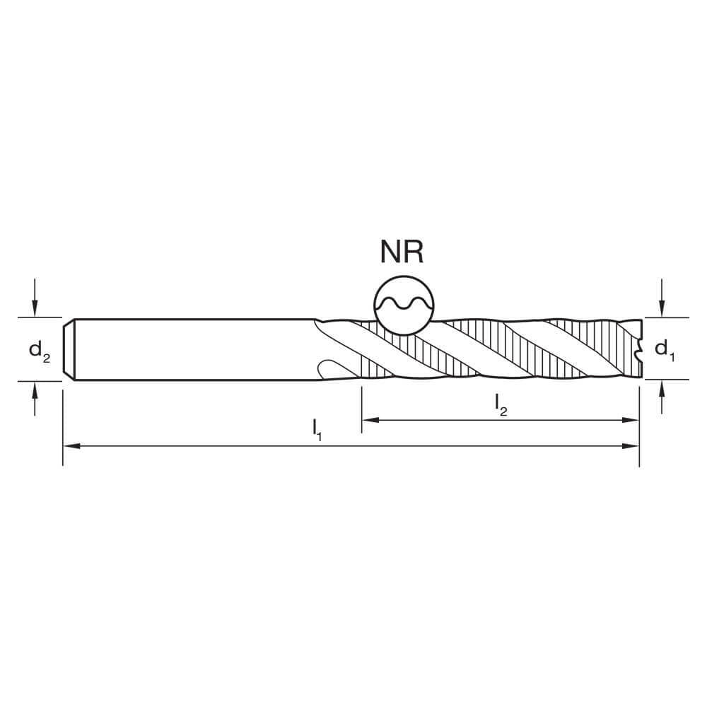 Sutton E146 Metric 3-6 Flute Roughing Endmill - 8% Cobalt - Long3