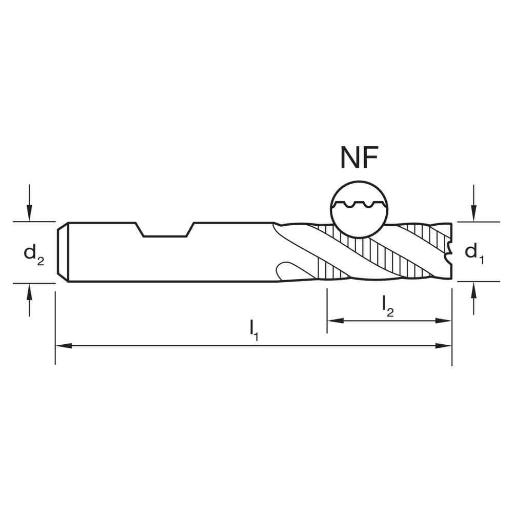 Sutton E202 Metric 3 Flute Roughing Endmill - 8% Cobalt TiAlN Regular3