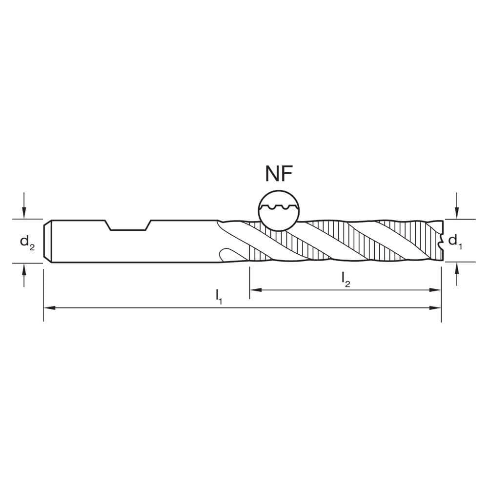 Sutton E206 Metric 4 Flute Roughing Endmill - 8% Cobalt - TiAlN Long3