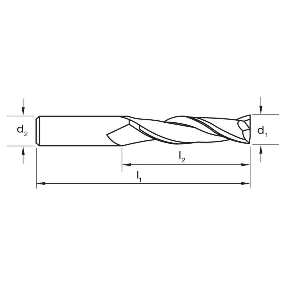 Sutton E225 Metric 2 Flute Endmill - 8% Cobalt Steel - Long - AIMS Industrial Supplies