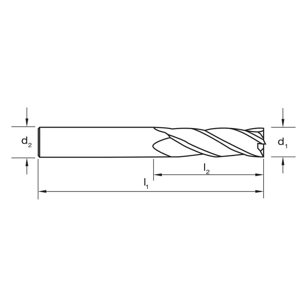 Sutton E340 Metric 4 Flute Endmill - Solid Carbide VHM - AlCrN - Long - AIMS Industrial Supplies