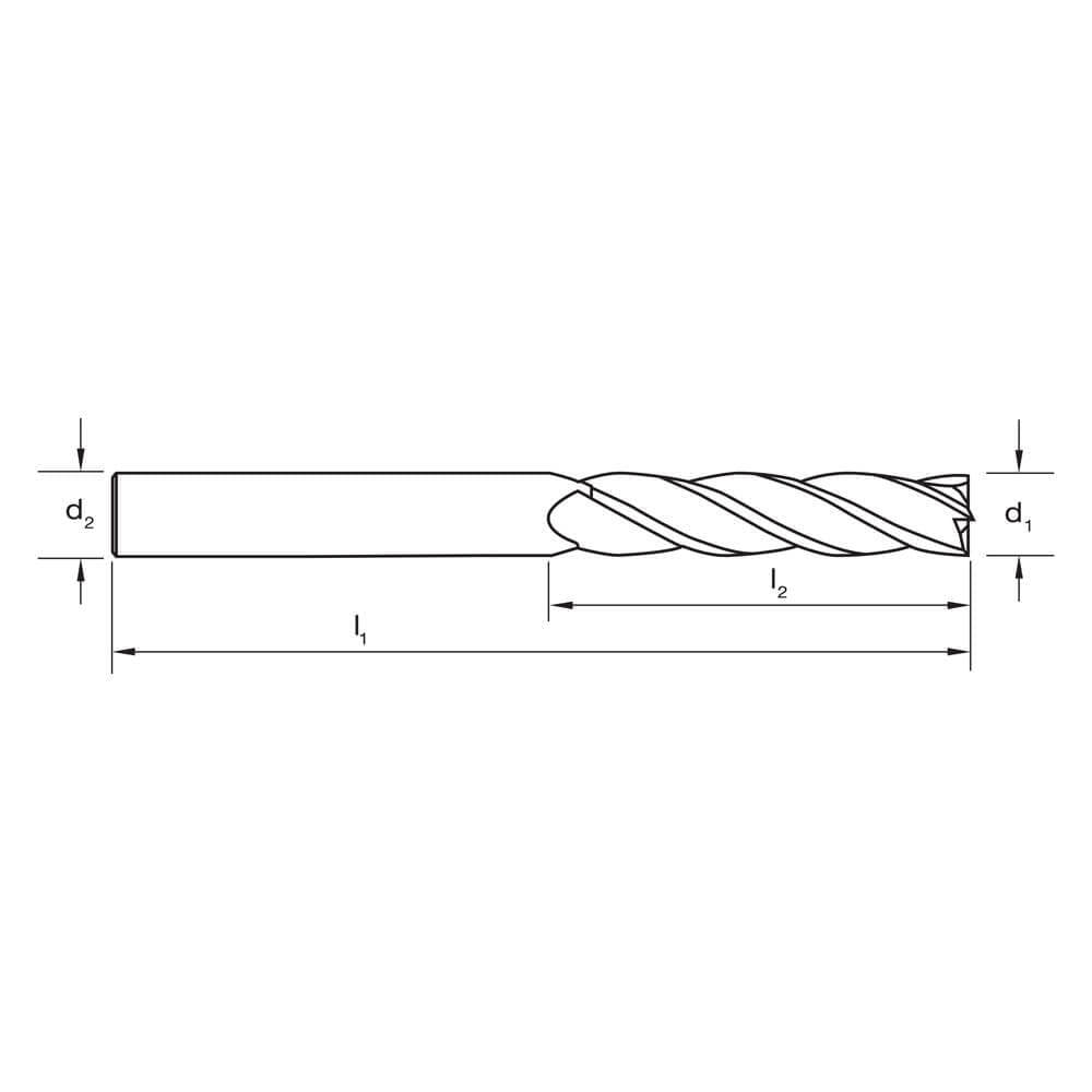 Sutton E344 Metric 4 Flute Endmill - Carbide VHM AlCrN - Extra Long - AIMS Industrial Supplies
