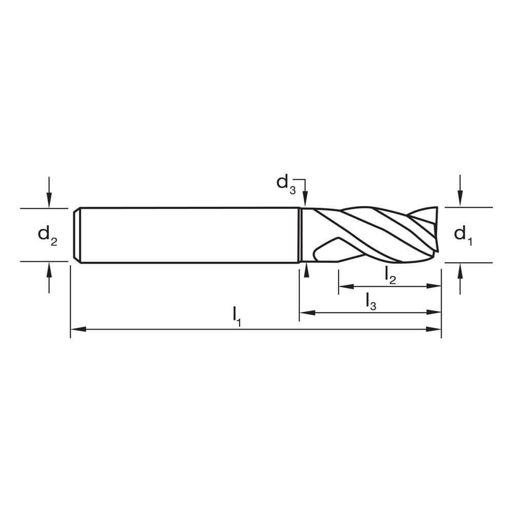 Sutton E422 Metric 3 Flute Endmill - Carbide VHM Ultra AlCrN - Short - AIMS Industrial Supplies