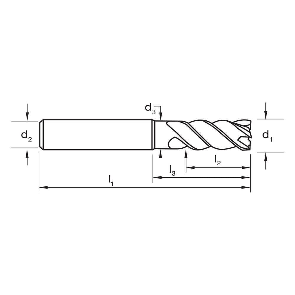 Sutton E426 Metric 4 Flute Endmill - Carbide VHM Ultra AlCrN - Long - AIMS Industrial Supplies