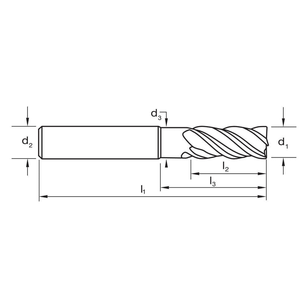Sutton E459 Metric 4 Flute Endmill - Carbide VHM Helica - Regular3