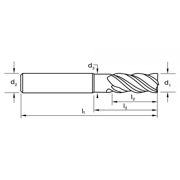 Sutton E473 2 Flute Endmill Carbide Xceed Harmony HB2