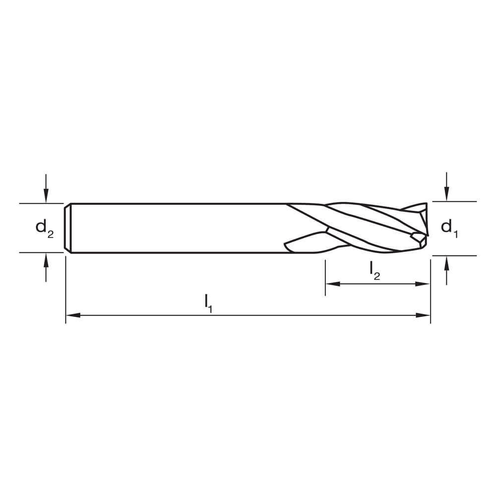 Sutton E515 Metric 3 Flute Endmill - Carbide VHM AlCrN - Regular3