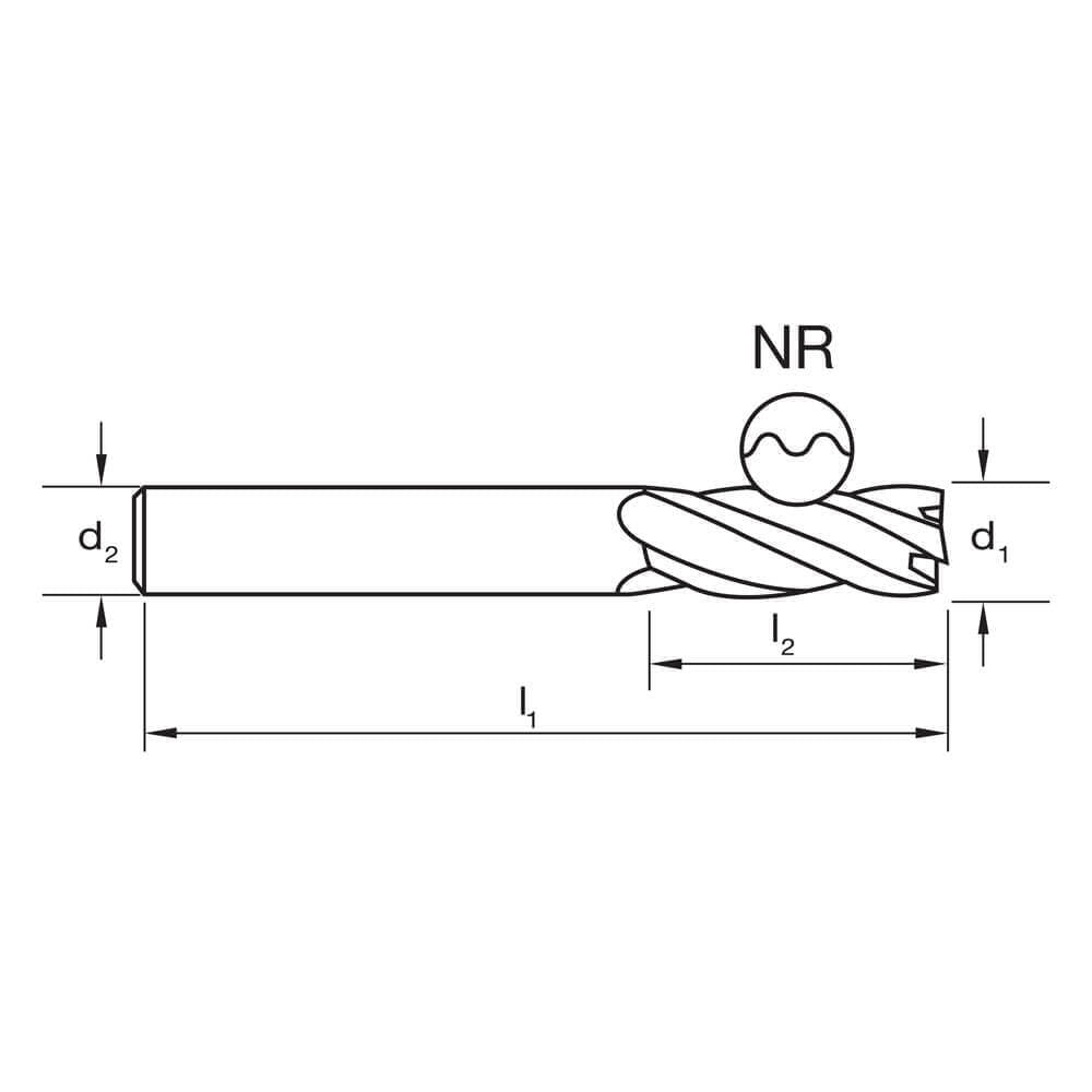 Sutton E547 Metric 3-4 Flute Roughing Endmill - Carbide AlCrN Regular - AIMS Industrial Supplies