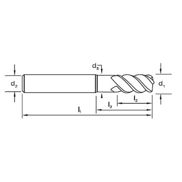 Sutton E560 4  Flute Ball Nose Endmill Carbide2