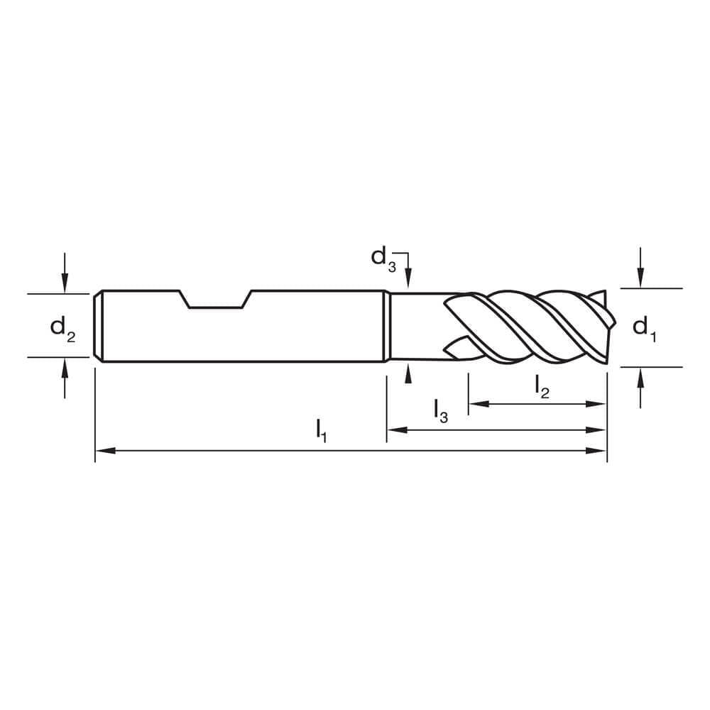 Sutton E572 4 Flute Corner Radius Endmill Carbide3