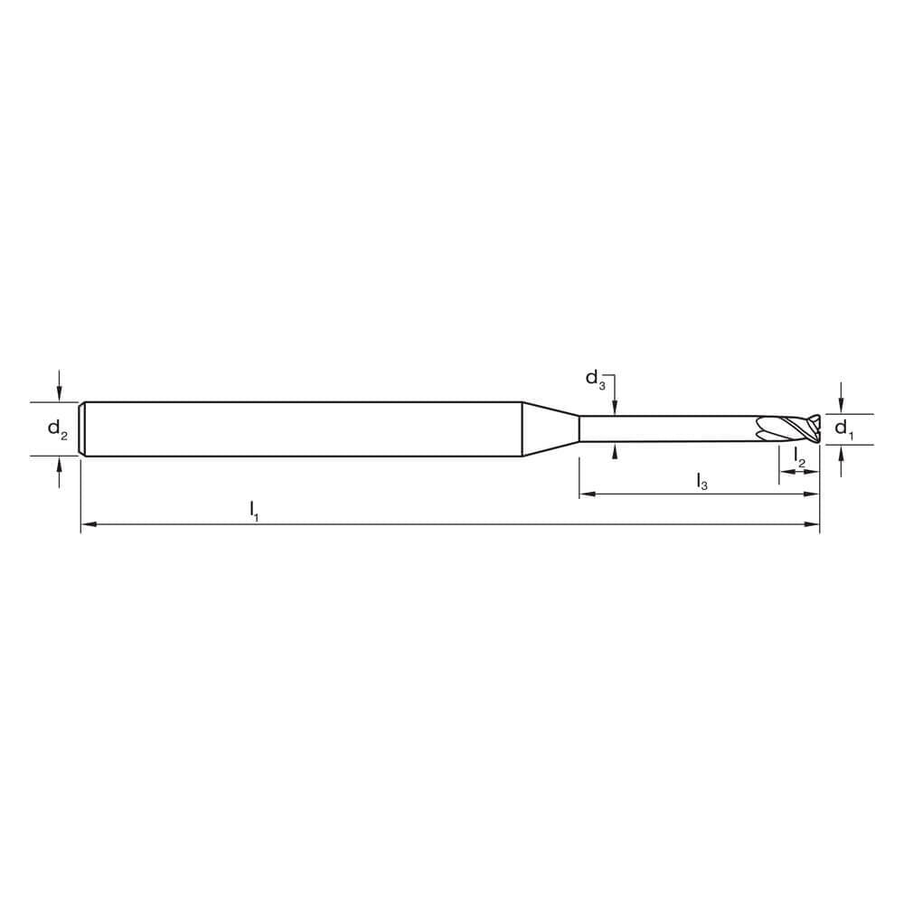 Sutton E581 Metric 2Flute Corner Radius Micro Endmill VHM Ultra TiSiN - AIMS Industrial Supplies