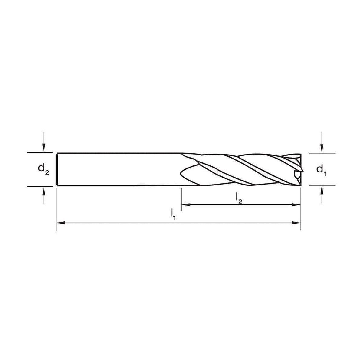 Sutton E604 Metric 4 Flute Endmill - Carbide VHM TiAlN - Regular