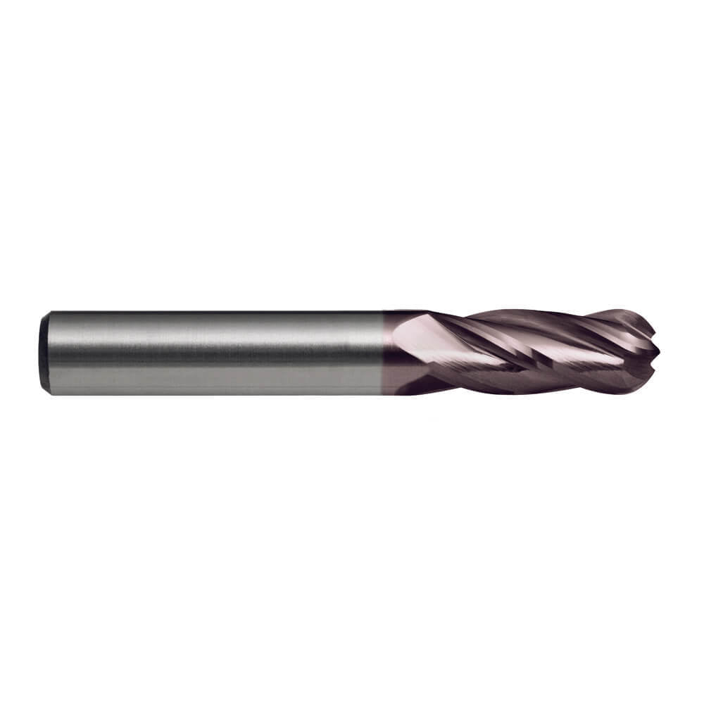 Sutton E607 Metric 4 Flute Ball Nose Endmill - Carbide TiAlN Regular - AIMS Industrial Supplies