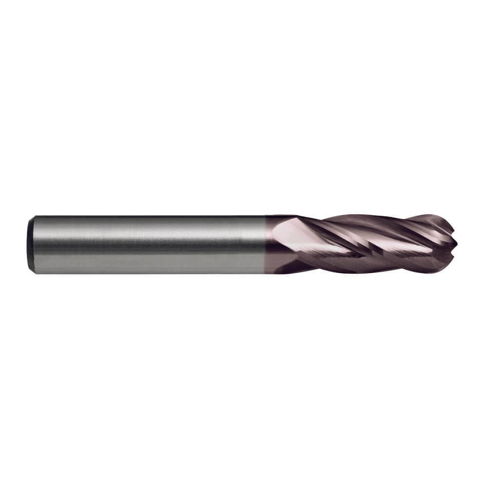Sutton E607 Metric 4 Flute Ball Nose Endmill - Carbide TiAlN Regular - AIMS Industrial Supplies