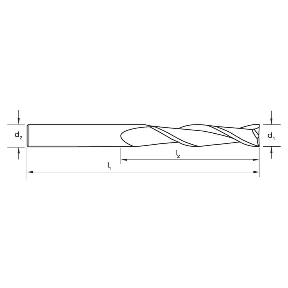 Sutton E608 Metric 2 Flute Endmill - Carbide VHM - Extra Long - AIMS Industrial Supplies