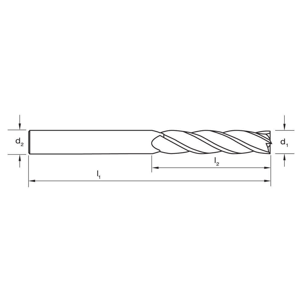 Sutton E609 Metric 4 Flute Endmill - Carbide VHM - Extra Long - AIMS Industrial Supplies