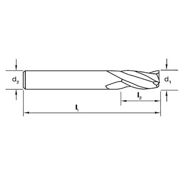 Sutton E610 3 Flute Endmill Carbide Bright Tecline - AIMS Industrial Supplies