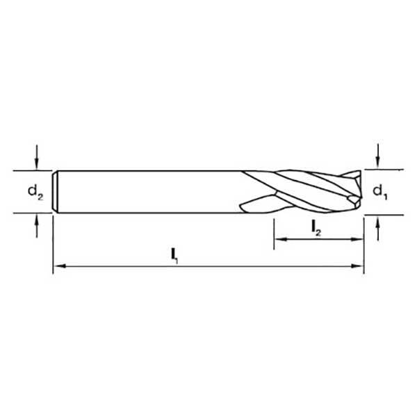 Sutton E611 3 Flute Endmill Carbide TiAlN Tecline - AIMS Industrial Supplies