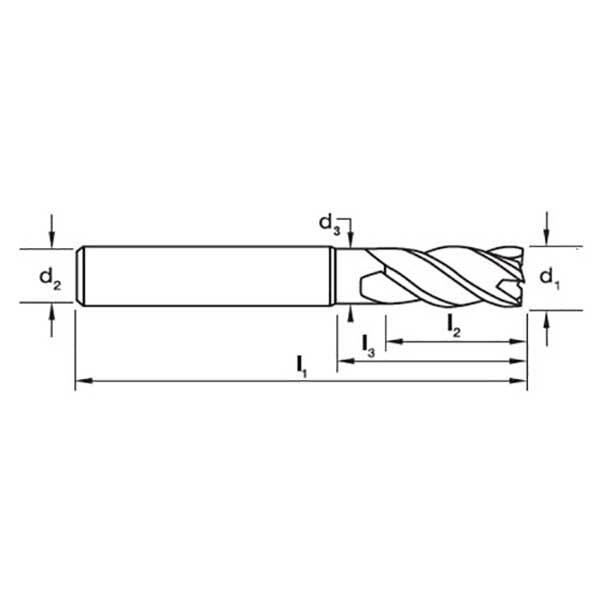 Sutton E635 Flute Endmill Carbide TiAlN Regular Tecline HA2