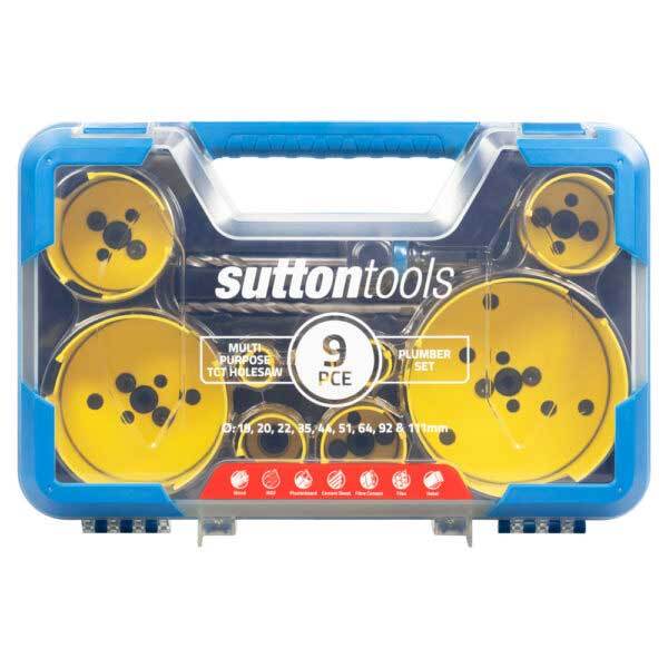 Sutton H127MP7 Multi-Purpose TCT Plumber Holesaw Set Pack of 9 - AIMS Industrial Supplies