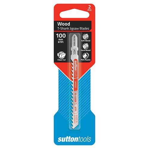 Sutton H4351002 Jigsaw Blade Wood Clean Cut 100mm 6 TPI 2 Pack1