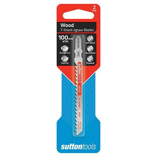 Sutton H4391002 Jigsaw Blade Wood Straight Fast Cut 100mm 6 TPI 2 Pack1
