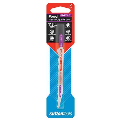 Sutton H4431152 Jigsaw Blade Wood Laminate 115mm 13 TPI 2 Pack - AIMS Industrial Supplies