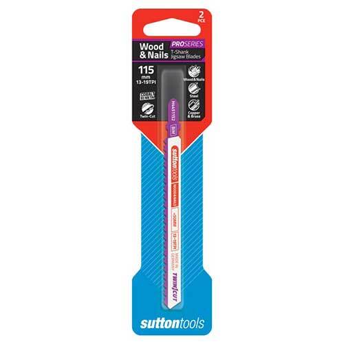 Sutton H4451152 Jigsaw Blade Wood & Nail Twin Cut 115mm 13-19 TPI 2 Pack1