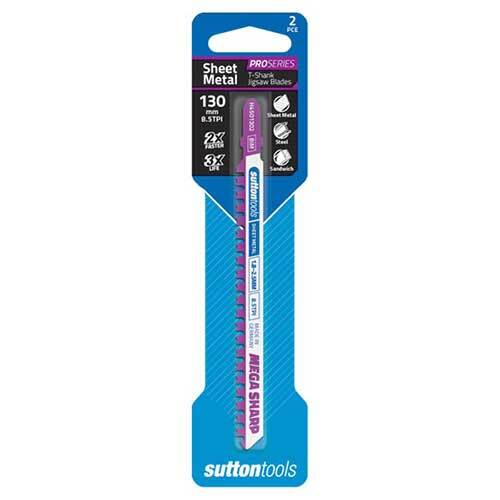 Sutton H4501302 Jigsaw Blade Sheet Metal Megasharp 130mm 8.5 TPI 2 Pack1