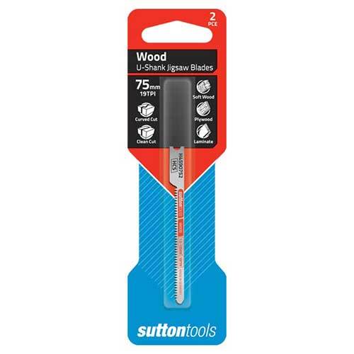 Sutton H4590752 Jigsaw Blade U-Shank Wood Curved Clean Cut 75mm 19 TPI 2 Pack1