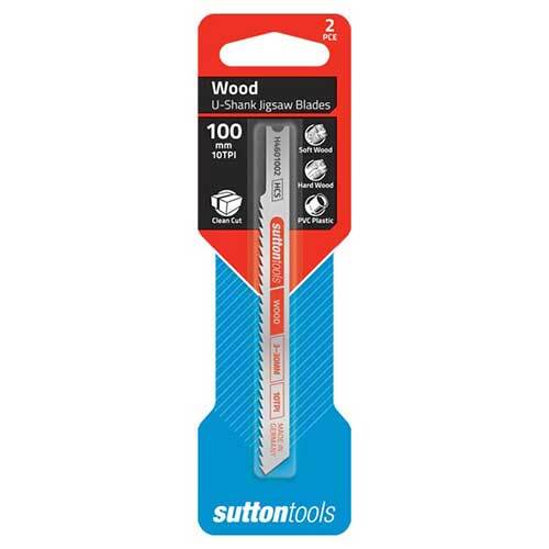 Sutton H4601002 Jigsaw Blade U-Shank Wood Clean Cut 100mm 10 TPI 2 Pack1