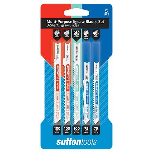 Sutton H4960005 Jigsaw Blade Universal Shank Multi-Purpose Set TPI 5 Pieces1
