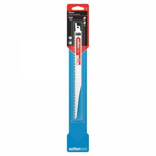 Sutton H52424006 240mm Wood Reciprocating Blade Curved Cut 6 TPI 2 Pack - AIMS Industrial Supplies