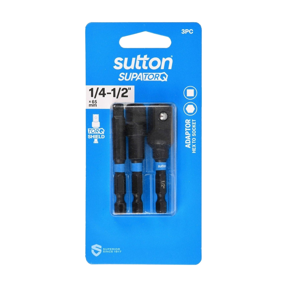 Sutton Hex To Socket Adaptor Bit Set S240