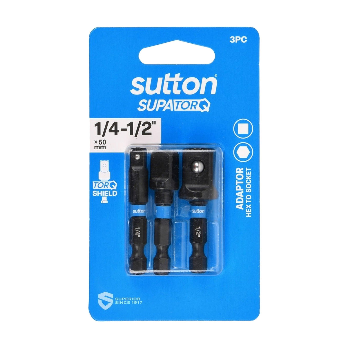 Sutton Hex To Socket Adaptor Bit Set S240