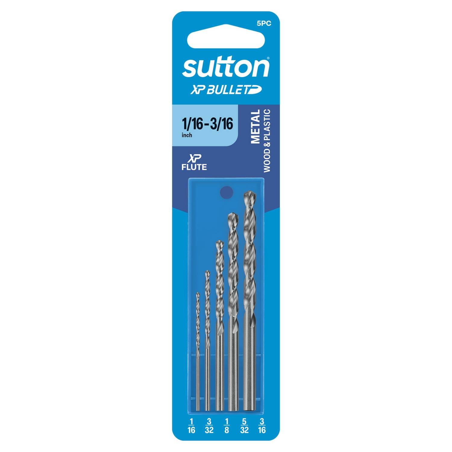 Sutton HSS XP Bullet Jobber D220 Drill Bit Refill Set 1/6 - 3/16", 3 Pcs