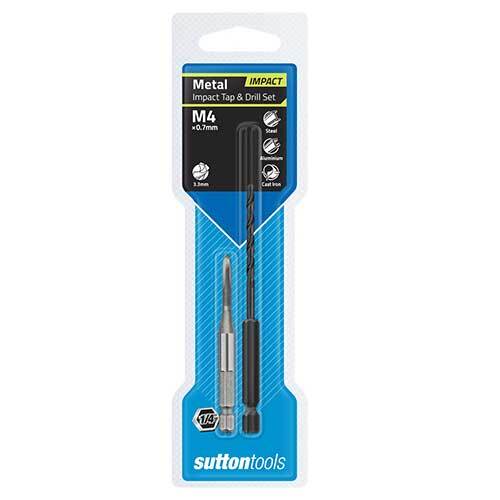Sutton M1050400 Metric M4 x 0.7 Impact Tap and Drill Set Tungsten Chrome