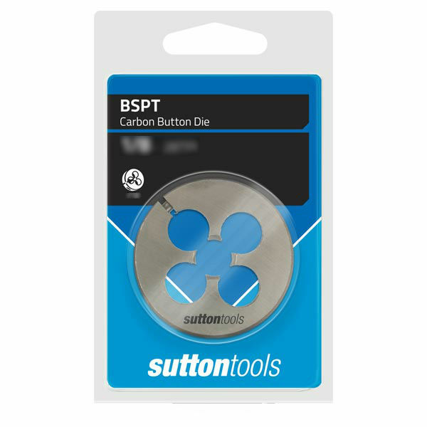 Sutton M4381316 BSPT 1/4" x 19 TPI - 2" OD Button Die - Carbon Steel