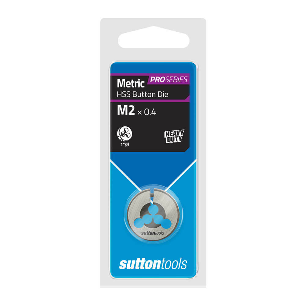 Sutton M5510200 M2 x 0.4mm - 1" OD Metric Button Die - HSS - Pro Series