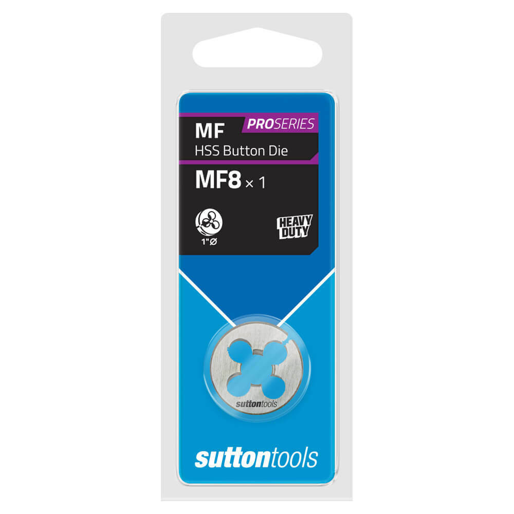 Sutton M5540805 MF8 x 1mm - 1" OD Metric Button Die - HSS Pro Series
