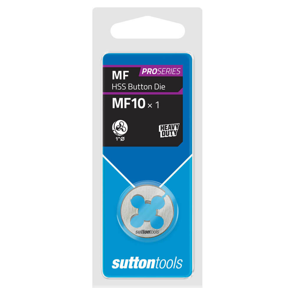 Sutton M5541005 MF10 x 1mm - 1" OD Metric Button Die - HSS Pro Series