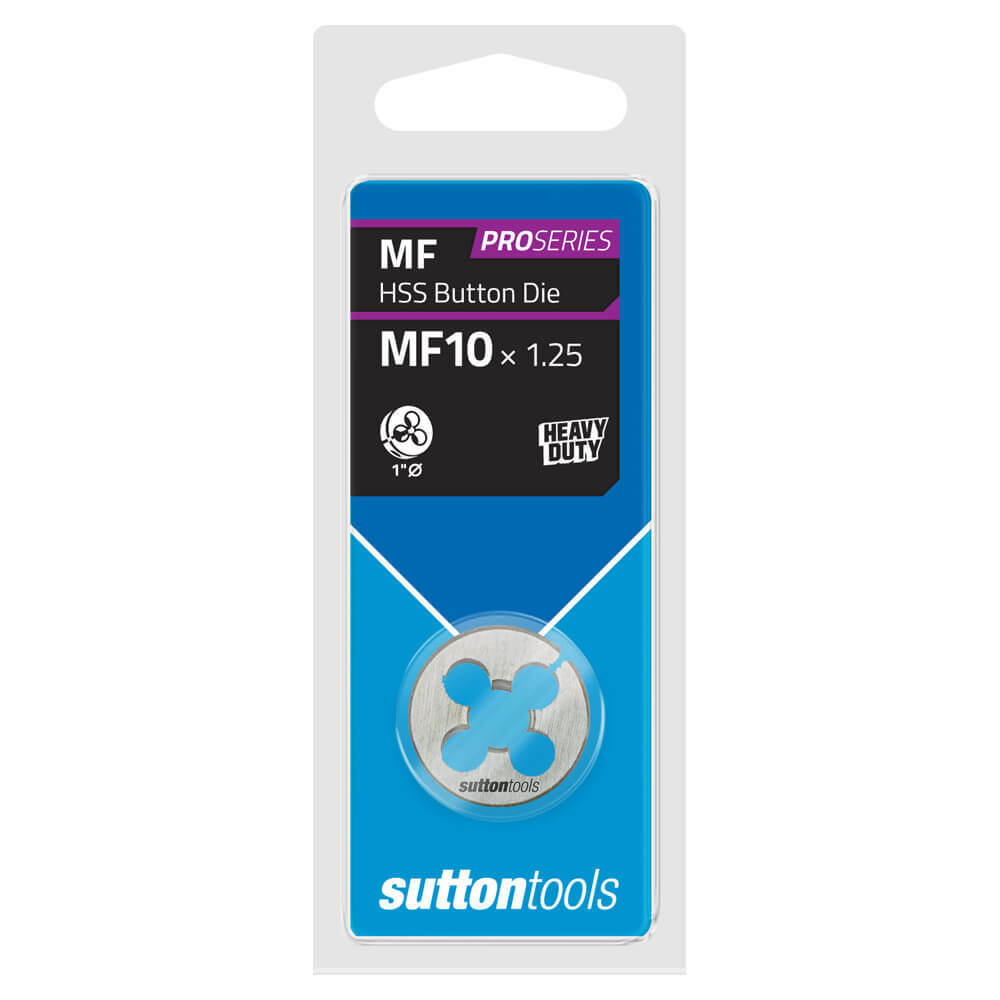 Sutton M5541006 MF10 x 1.25mm - 1" OD Metric Button Die - HSS Pro Series